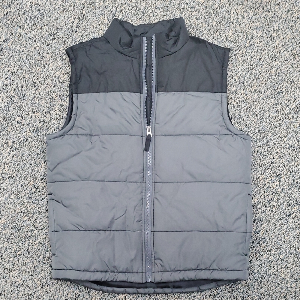 Crown & Ivy Black and Gray Puffer Vest